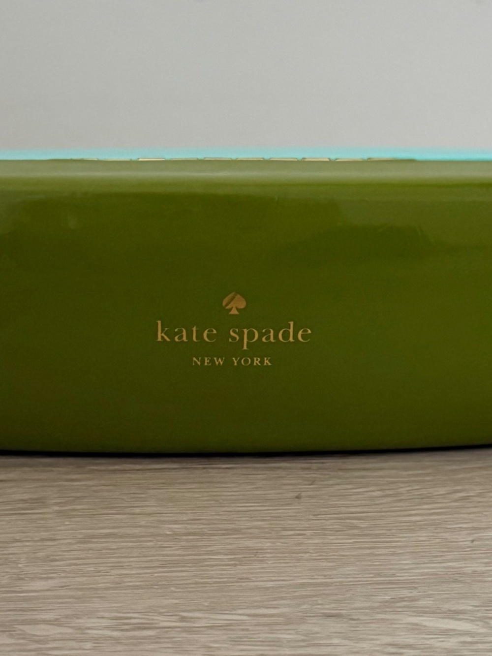 Kate Spade Women’s Green and aqua Hardshell Eyewear case soft fabric interior
